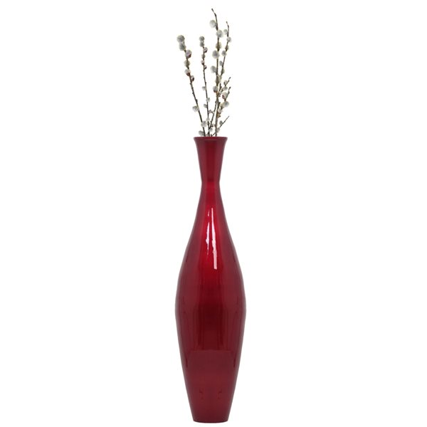 Uniquewise 43.3-in x 11-in Red Bamboo Vase