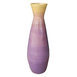 Uniquewise 31.5-in x 10.25-in Purple Bamboo Vase