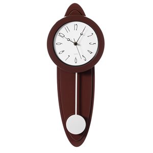 Quickway Imports Brown Analog Oval Wall Standard Clock