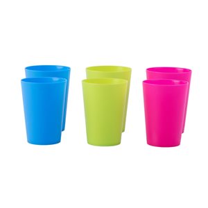 Basicwise 7-fl oz. Plastic Reusable Cup - Set of 6