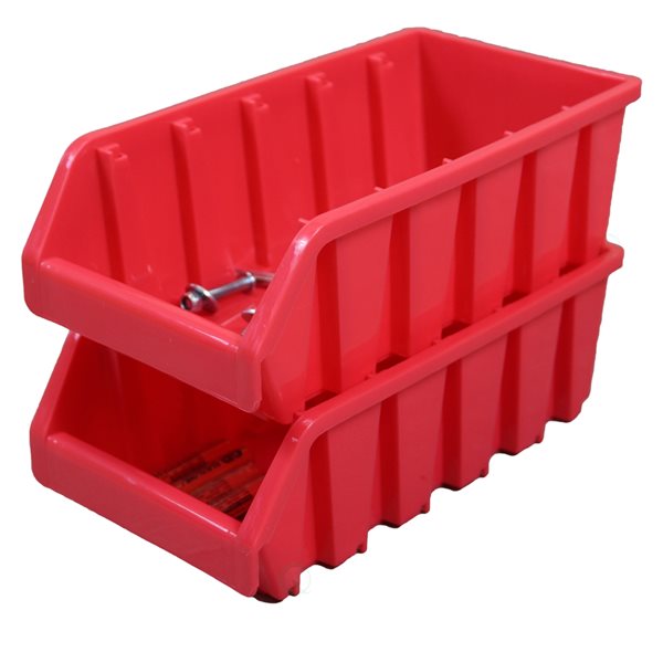 Basicwise 4.5-in W x 3-in H x 8-in D Red Plastic Bins - 6-Pack