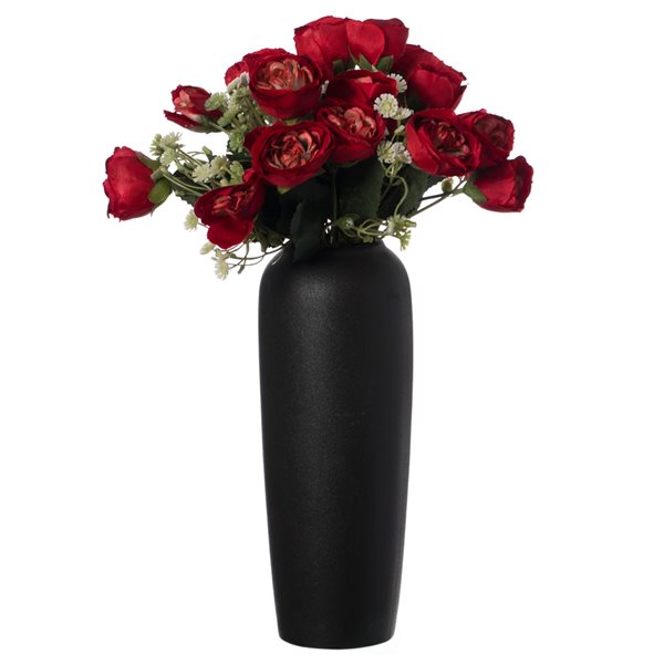 Uniquewise 9.5-in x 4-in Black Ceramic Vase
