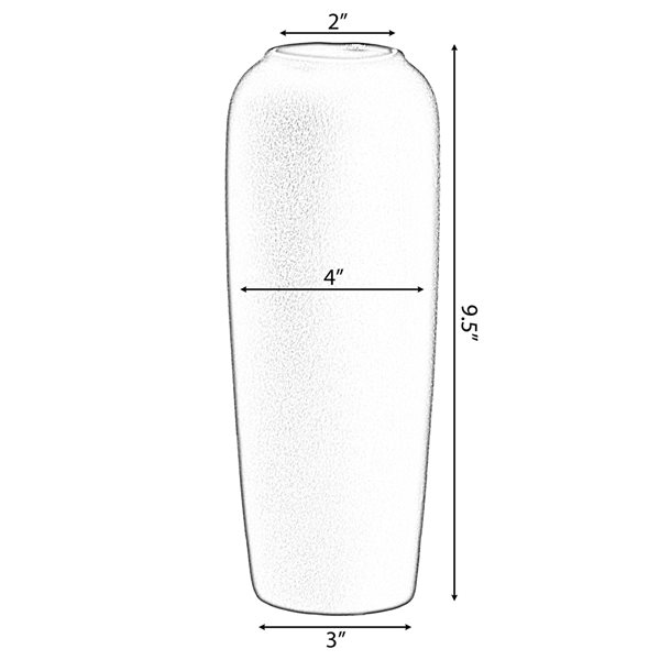 Uniquewise 9.5-in x 4-in Black Ceramic Vase