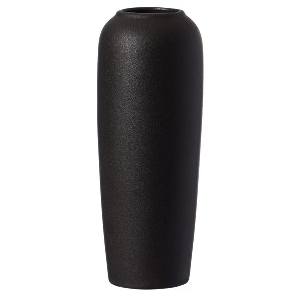 Uniquewise 9.5-in x 4-in Black Ceramic Vase