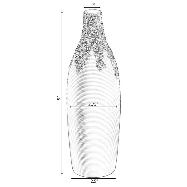 Uniquewise 9-in x 2.75-in Black Ceramic Vase