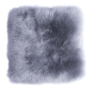 Deerlux 16-in x 16-in Grey Lamb Fur Indoor Decorative Cushion Cover