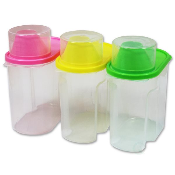 Basicwise 6.7-in x 8.3-in Clear Plastic Food Storage Container - 3-Piece