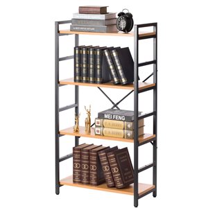 Bibliothèque standard de Fabulaxe en métal à 4 étagères, brun