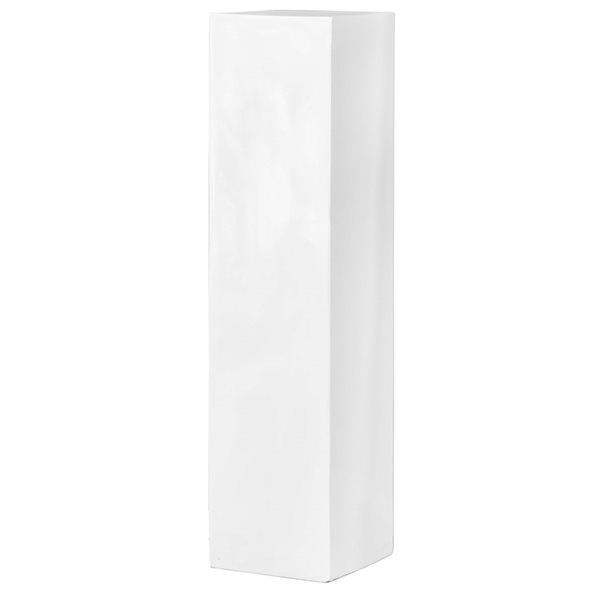 Piédestal rectangulaire Uniquewise en oxyde de magnésium blanc de 39,25 po x 12 po