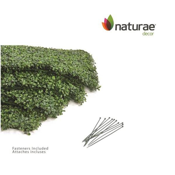 Treillis mural avec buis artificiel par Naturae Decor de 20 po x 20 po, ensemble de 8