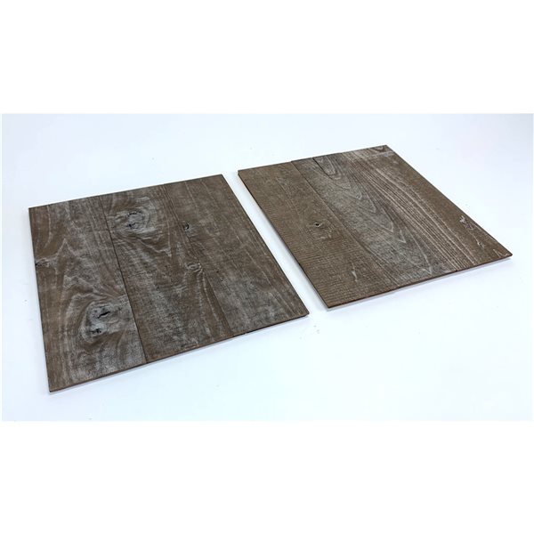 Wood Art Products Frameless Grey 16 x 16-in Vintage Wood Wall Art - Set of 2