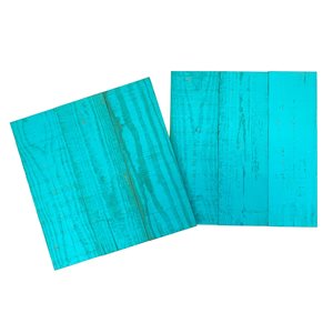 Wood Art Products Frameless Blue 16 x 16-in Vintage Wood Wall Art - 2-Piece