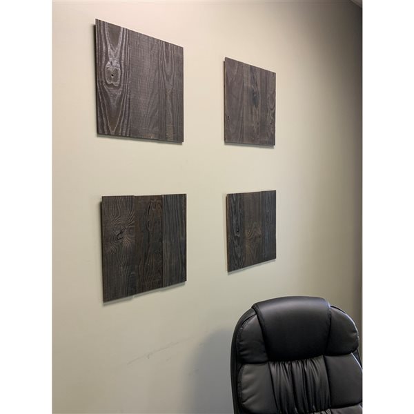 Wood Art Products Frameless Black 16 x 16-in Vintage Wood Wall Art - 2-Piece