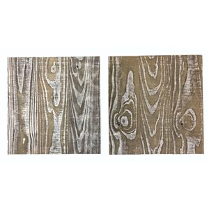 Wood Art Products Frameless Grey 16 x 16-in Vintage Wood Wall Art - 2-Piece