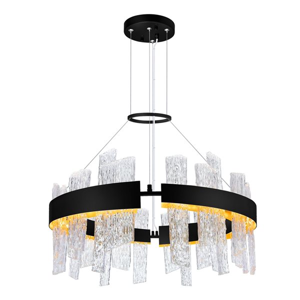 CWI Lighting Guadiana Black 24-in Integrated LED Modern/Contemporary Chandelier