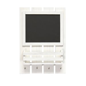 Elegant Designs 3.5-in x 20-in Chalkboard with Storage Space - White Wash