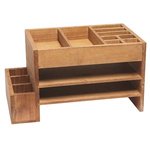 Elegant Designs 15.5-in x 8.5-in x 9-in Natural Wood Tray