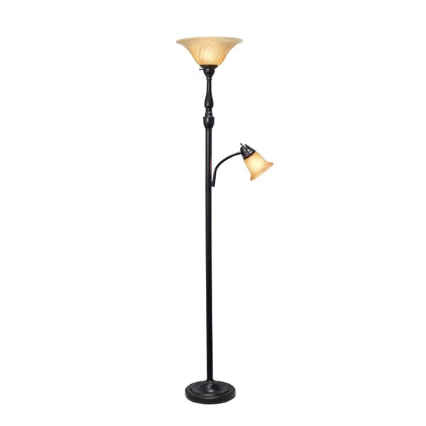 Lalia Home Classix 71-in Restoration Bronze Torchiere with Reading Light Floor Lamp