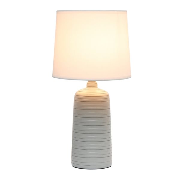 Simple Designs 15.75-in Taupe Incandescent In-line Standard Table Lamp ...