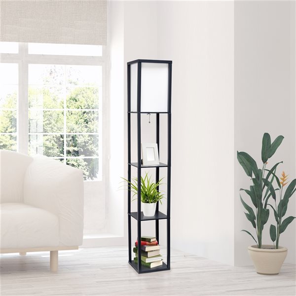 Lalia Home Classix 62.75-in Black Cube Floor Lamp