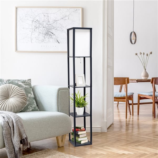 Lalia Home Classix 62.75-in Black Cube Floor Lamp