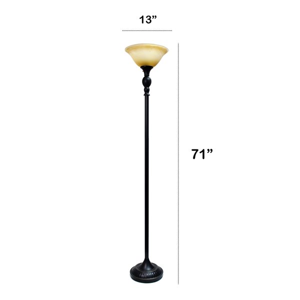 Lalia Home Classix 71-in Restoration Bronze Torchiere Floor Lamp