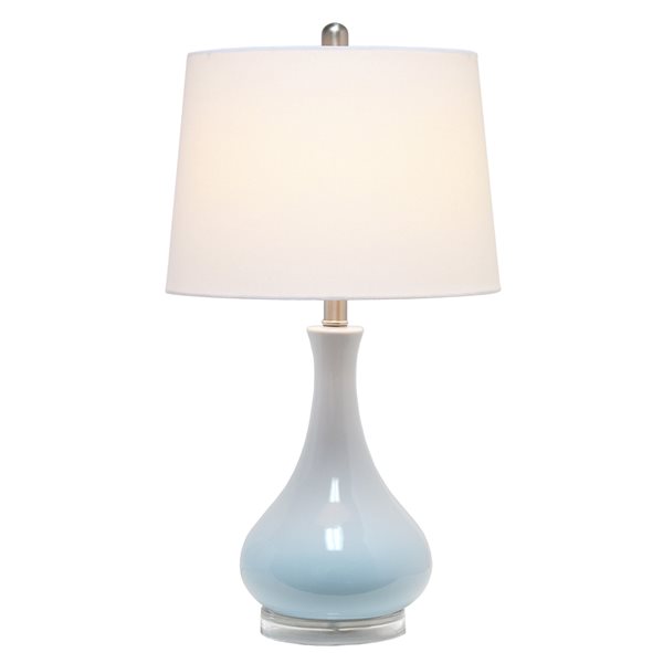 Lalia Home Classix 26.25-in Light Blue Incandescent Rotary Socket Standard Table Lamp with Fabric Shade (Set of 1)