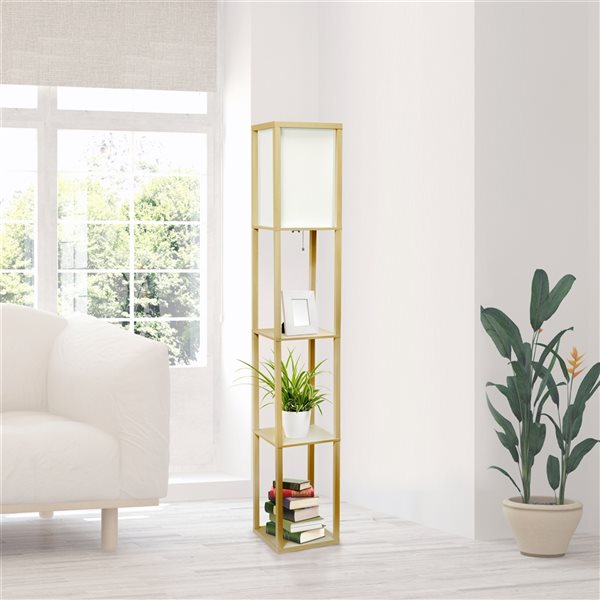 Lalia Home Classix 62.75-in Tan Cube Floor Lamp