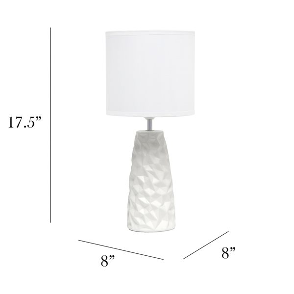 Simple Designs 17.5-in Off White Incandescent In-line Standard Table Lamp with Fabric Shade (Set of 1)