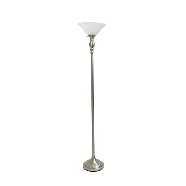 Lalia Home Classix 71-in Brushed Nickel Torchiere Floor Lamp