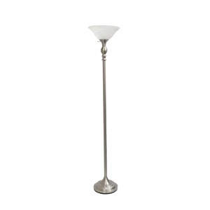 Lalia Home Classix 71-in Brushed Nickel Torchiere Floor Lamp