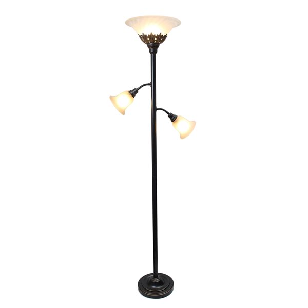 Lalia Home Classix 71-in Restoration Bronze Torchiere with Reading Light Floor Lamp