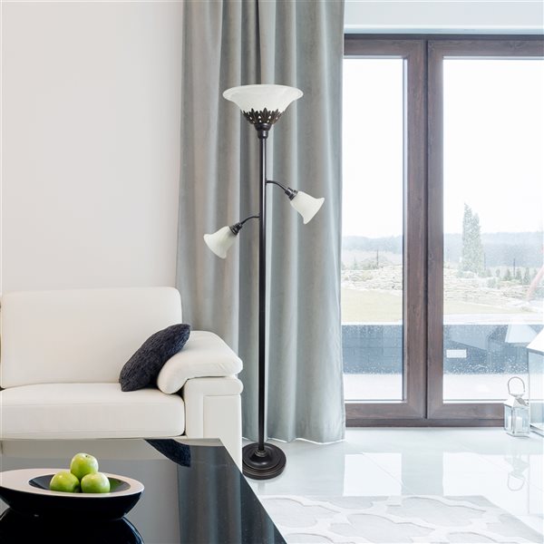 Lalia Home Classix 71-in Restoration Bronze Torchiere with Reading Light Floor Lamp