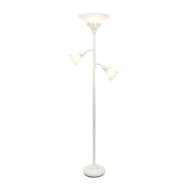 Lalia Home Classix 71-in White Torchiere with Reading Light Floor Lamp