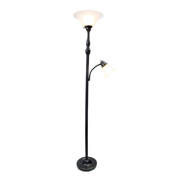 Lalia Home Classix 71-in Restoration Bronze Torchiere with Reading Light Floor Lamp