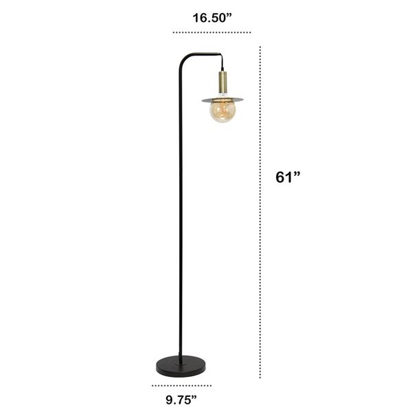 Lalia Home Studio Loft 61-in Black Downbridge Floor Lamp