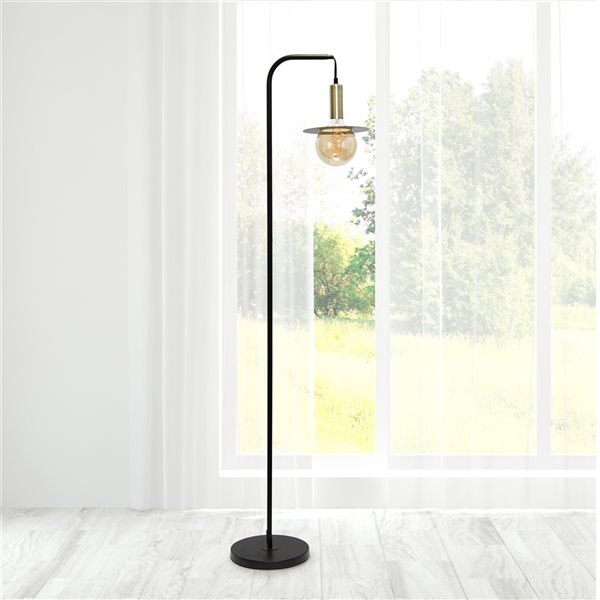 Lalia Home Studio Loft 61-in Black Downbridge Floor Lamp