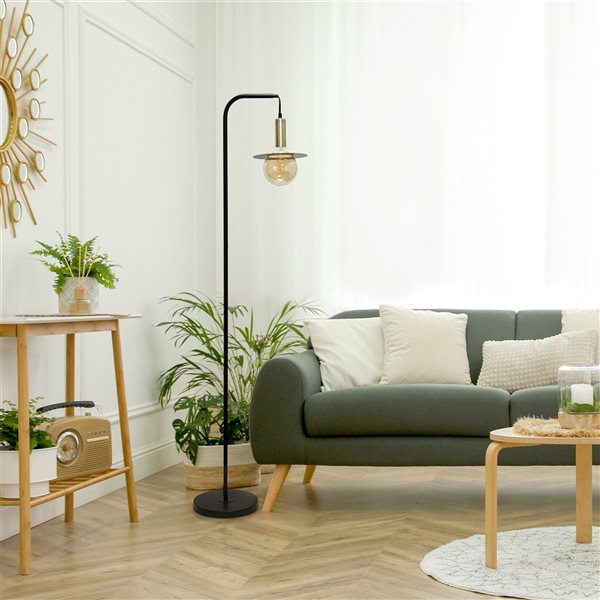 Lalia Home Studio Loft 61-in Black Downbridge Floor Lamp