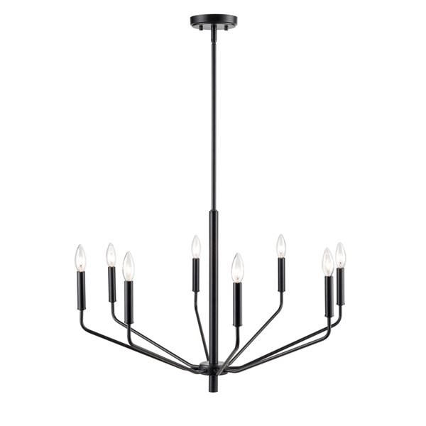 Millennium Lighting Laurell 8-Light Matte Black Modern/Contemporary Chandelier