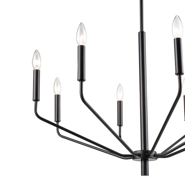 Millennium Lighting Laurell 8-Light Matte Black Modern/Contemporary Chandelier