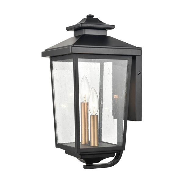 Millennium Lighting Eldrick 16.88-in Powder Coat Black 2-Light Outdoor Hanging Lantern