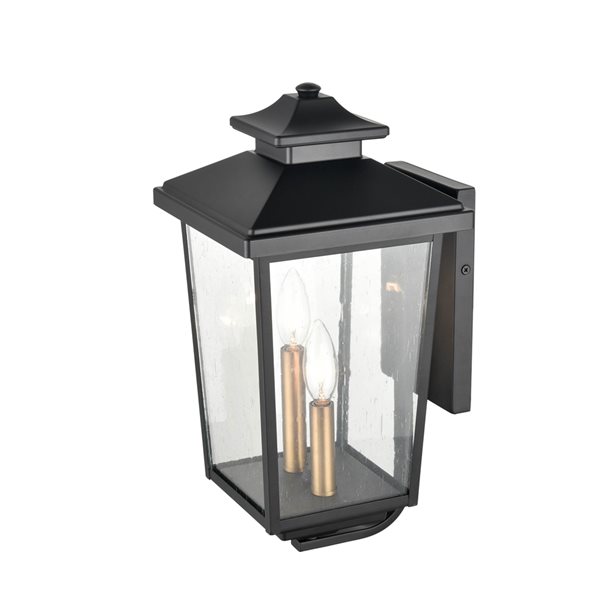 Millennium Lighting Eldrick 16.88-in Powder Coat Black 2-Light Outdoor Hanging Lantern