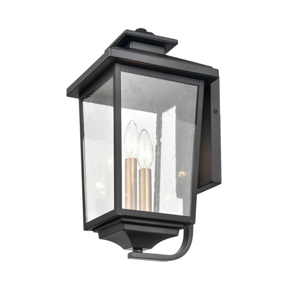 Millennium Lighting Eldrick 16.88-in Powder Coat Black 2-Light Outdoor Hanging Lantern