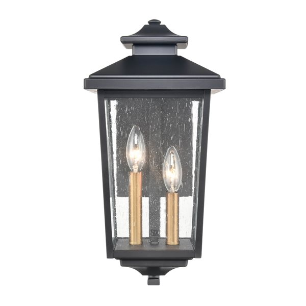 Millennium Lighting Eldrick 16.88-in Powder Coat Black 2-Light Outdoor Hanging Lantern