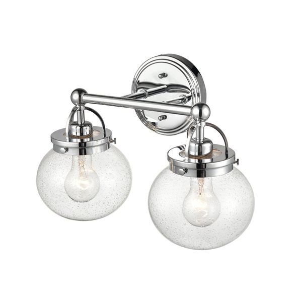 Millennium Lighting Abby 2-Light Chrome Farmhouse Vanity Light