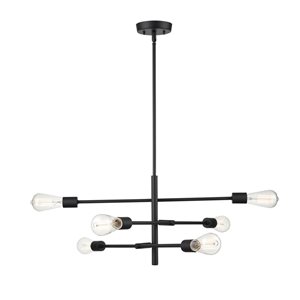 Millennium Lighting Decco Matte Black Traditional 6-Light Pendant Light
