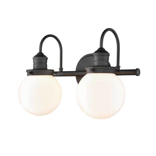 Millennium Lighting Ella 2-Light Black Transitional Vanity Light