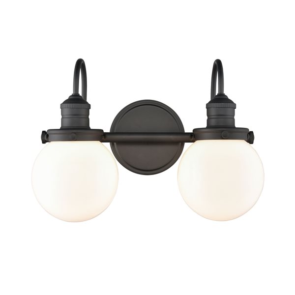 Millennium Lighting Ella 2-Light Black Transitional Vanity Light