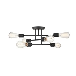 Millennium Lighting Decco Traditional 6-Light Pendant Light in Matte Black