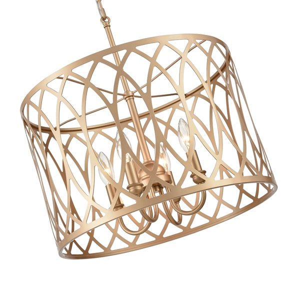 Millennium Lighting Arelyn Painted Modern Gold Traditional 4-Light Pendant Light